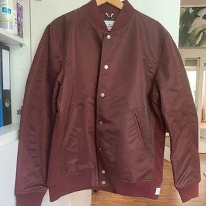 Reigning Champ Burgundy Stadium Bomber Jacket NWT